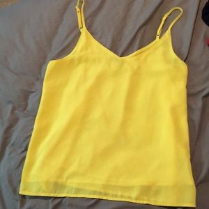 Cotton bright yellow silky chiffon cami top